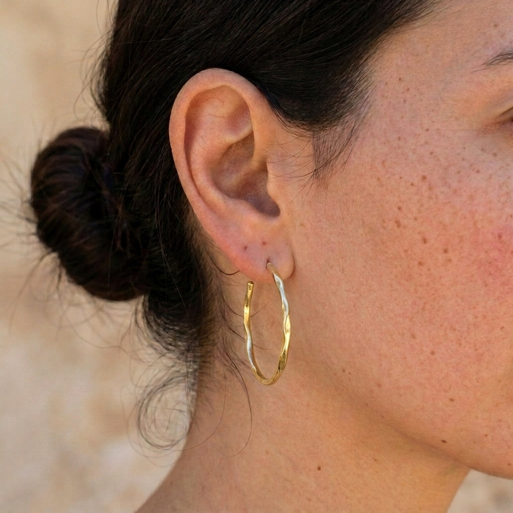 עגילי אלה זהב - ear